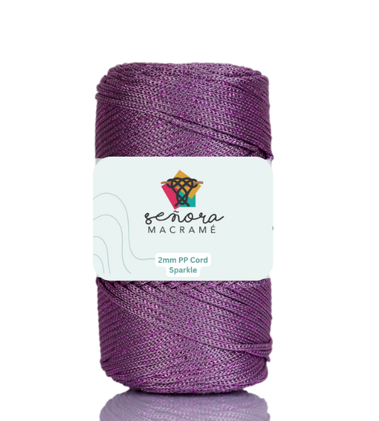 Hilo sintético con brillo 2mm Sparkle Plum