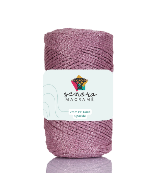 Hilo sintético con brillo 2mm Dusty Rose