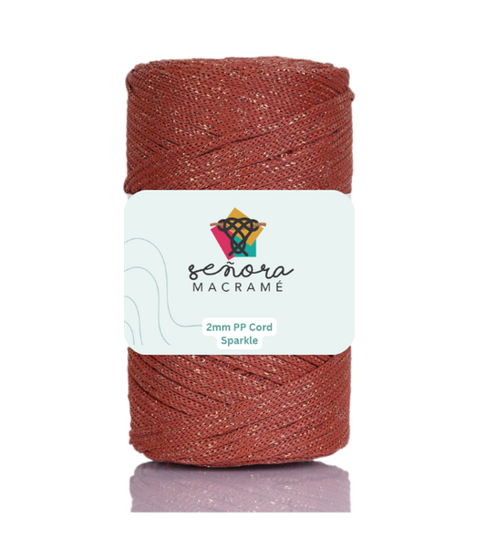 Hilo sintético con brillo 2mm Brick