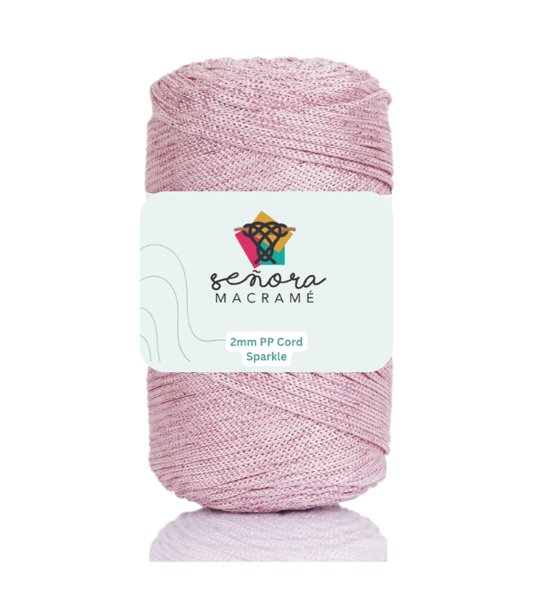 Hilo sintético con brillo 2mm Sparkle Pink