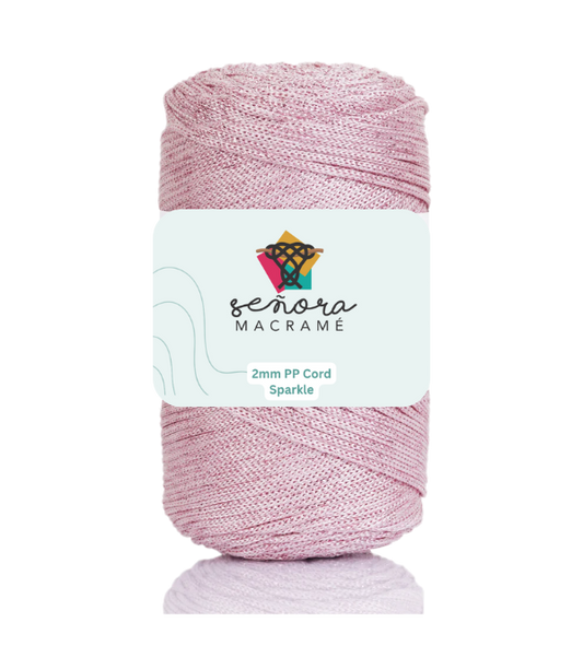 Hilo sintético con brillo 2mm Sparkle Pink