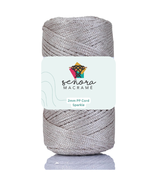 Hilo sintético con brillo 2mm Sparkle Latte