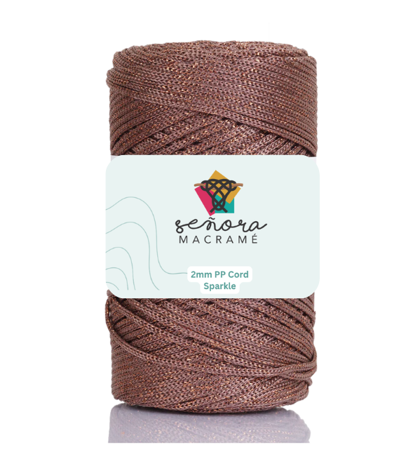 Hilo sintético con brillo 2mm Sparkle Copper