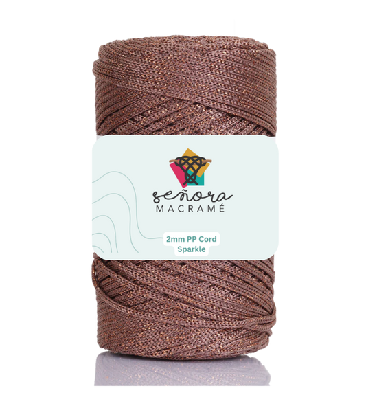 Hilo sintético con brillo 2mm Sparkle Copper