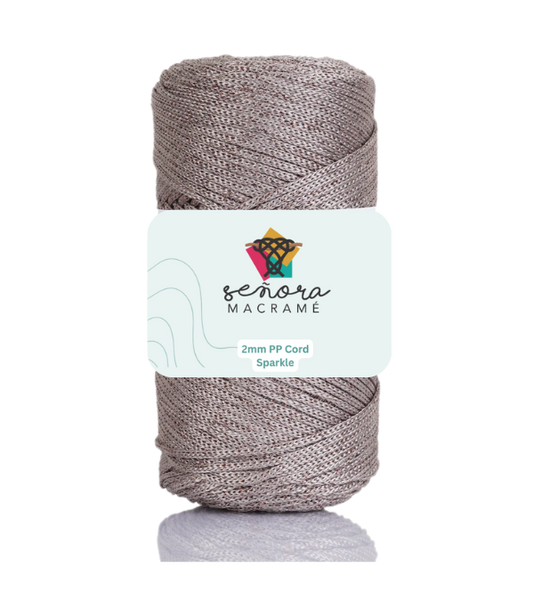 Hilo sintético con brillo 2mm Sparkle Mink