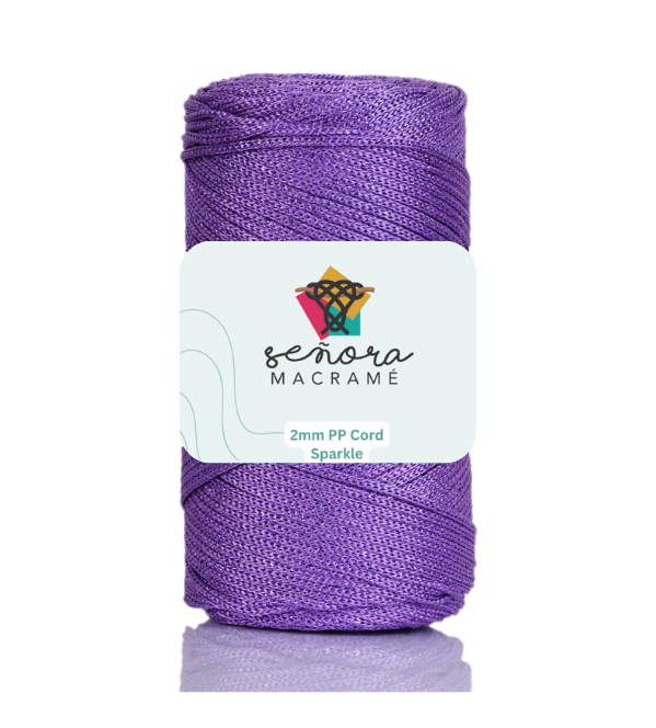 Hilo sintético con brillo 2mm Sparkle Lilac