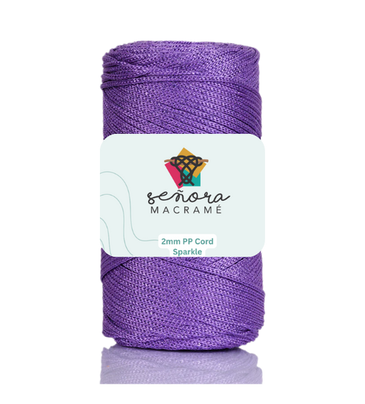 Hilo sintético con brillo 2mm Sparkle Lilac