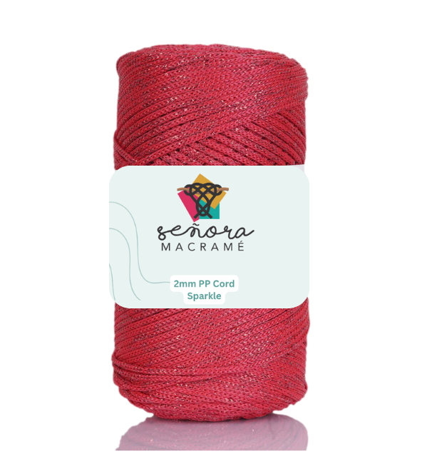 Hilo sintético con brillo 2mm Sparkle Red