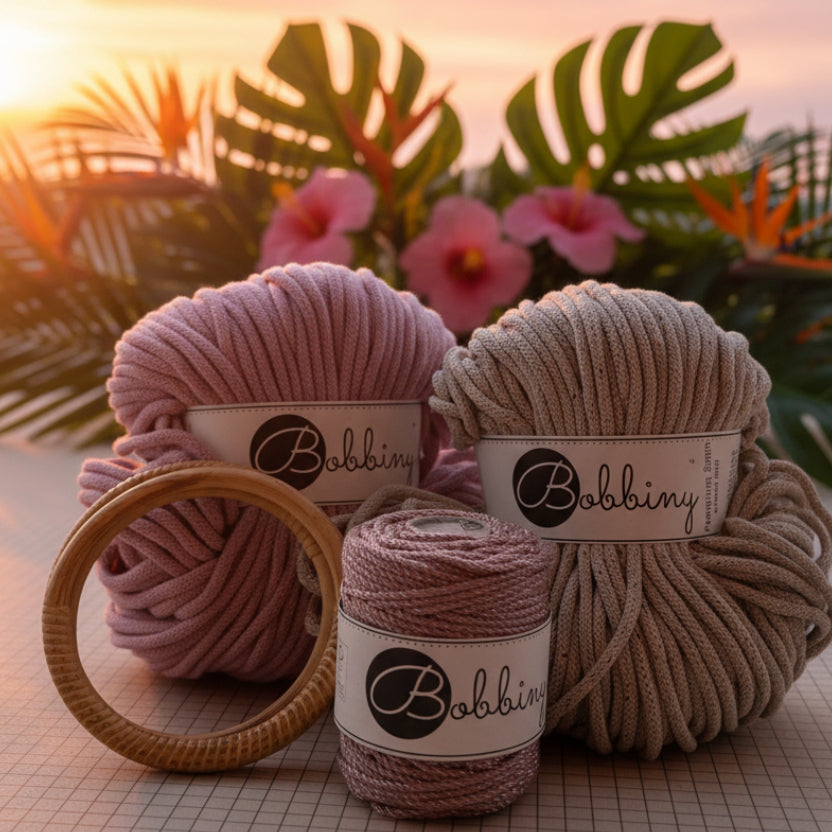 Amanecer Tropical, combinación de hilos para macramé