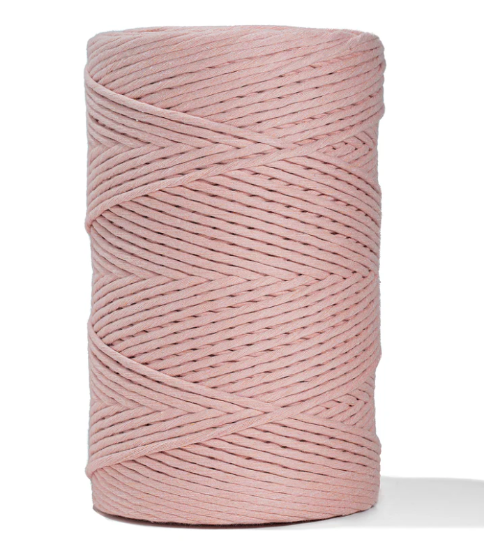 Cuerda de macramé, 4mm, Rosa Pastel, Ballet Pink, 220m, 720ft