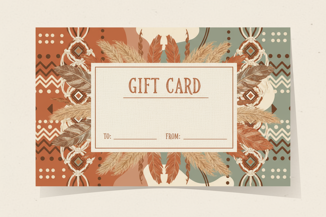 boho gift card