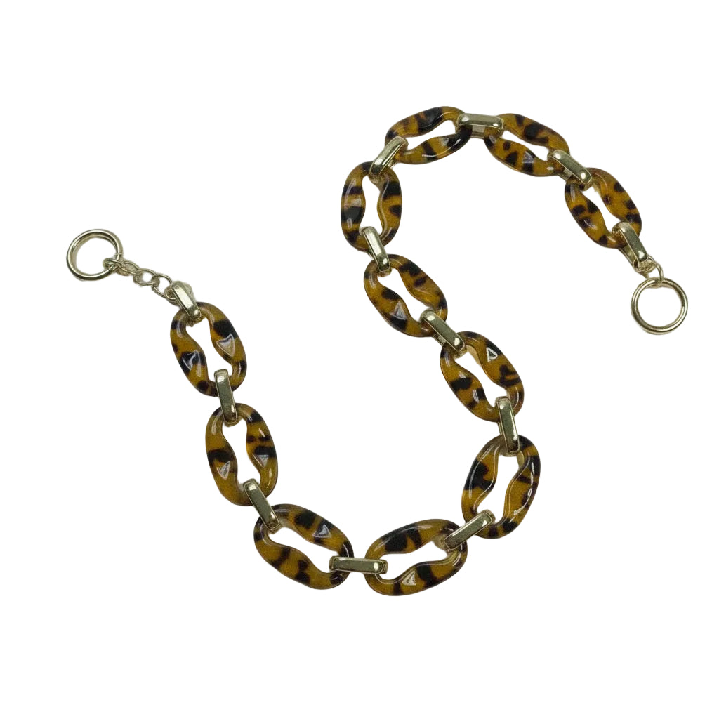 Cadena para carteras en acrílico con detalles dorados, 15-16 pulgadas