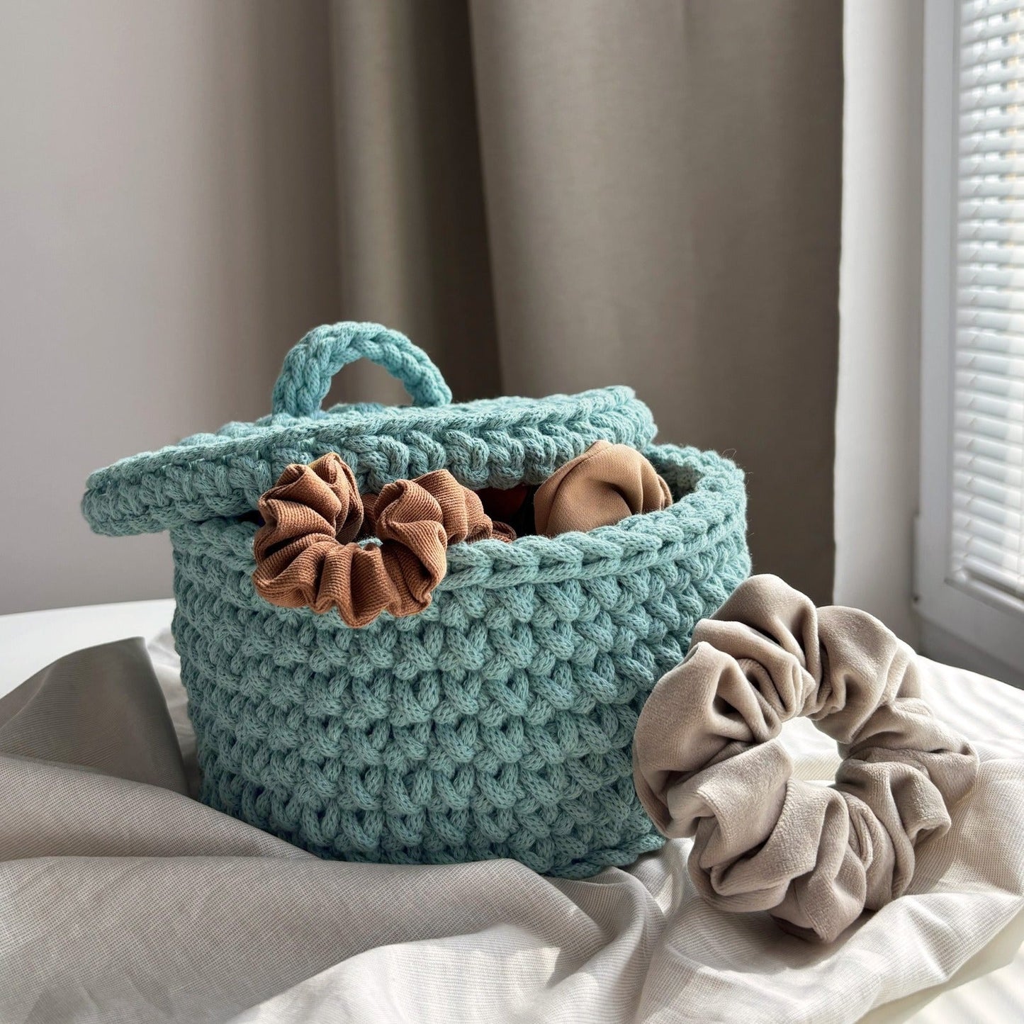 Hilo de macramé o crochet trenzado 5mm, Verde Azulado Pálido, Duck Egg, Blue 108 yardas