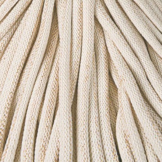 Hilo de macramé o crochet trenzado 9mm, Natural Dorado, Golden Natural, 108 yardas