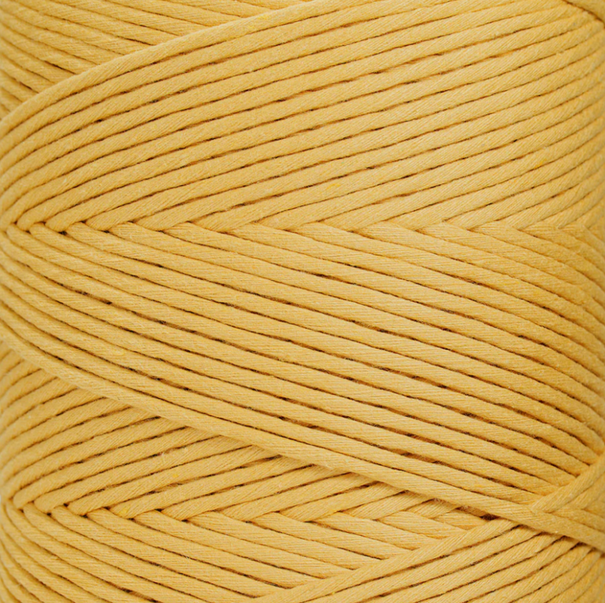 Hilo de macramé Ganxxet, urdimbre o single strand, Amarillo Flor, Dandelion, 4mm, 1640ft, 546 yardas