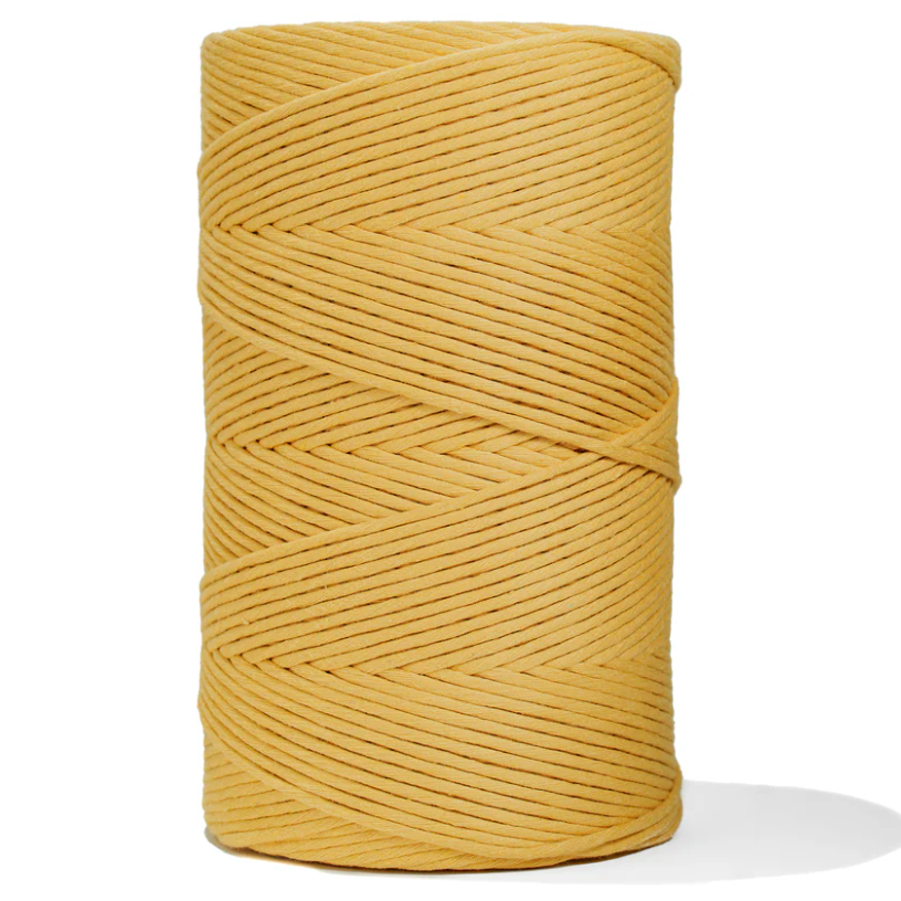 Hilo de macramé Ganxxet, urdimbre o single strand, Amarillo Flor, Dandelion, 4mm, 1640ft, 546 yardas