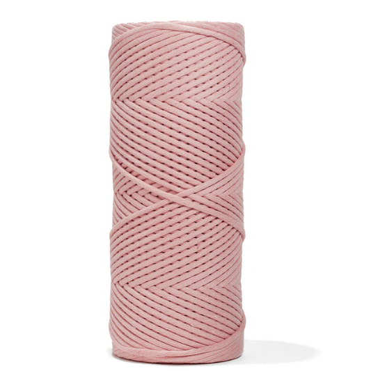 Hilo de macramé Ganxxet, urdimbre o single strand, 4mm, Rosa Pálido, Pale Pink, 220m, 720ft