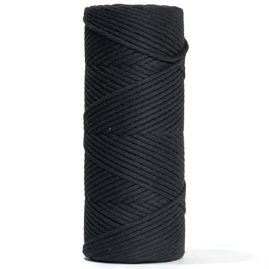 Macrame cord 4mm single strand - Black