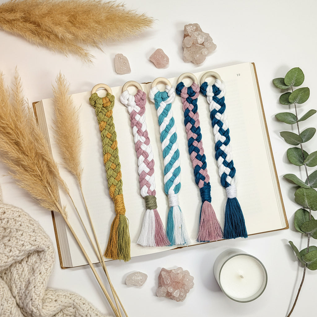 Marcador de libro en macramé
