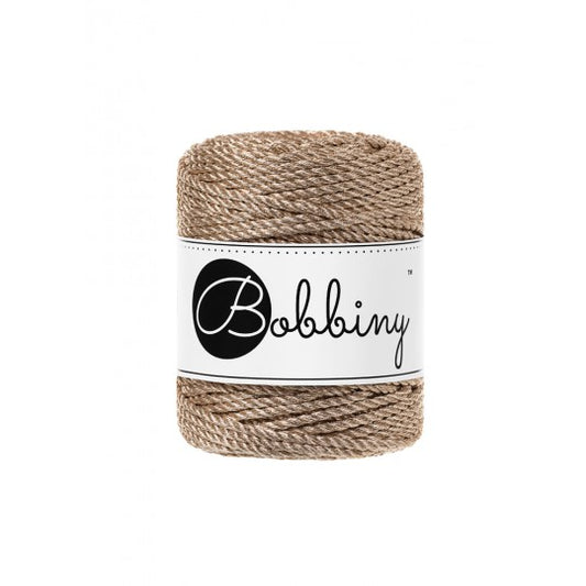 3Ply Metallic Macrame Rope 3mm Champagne