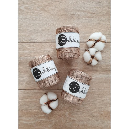 3Ply Metallic Macrame Rope 3mm Champagne