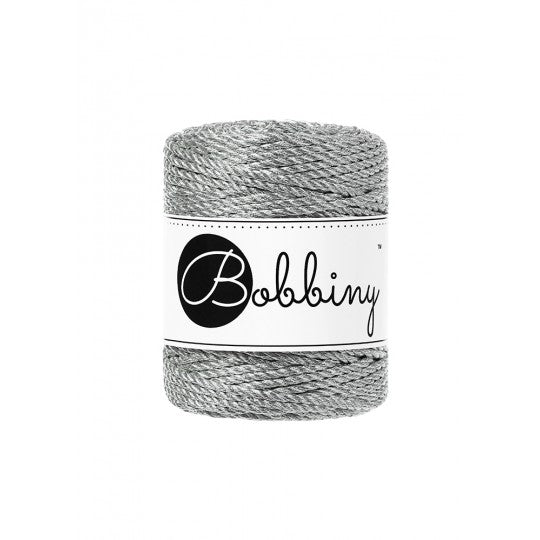 3Ply Metallic Macrame Rope 3mm Silver