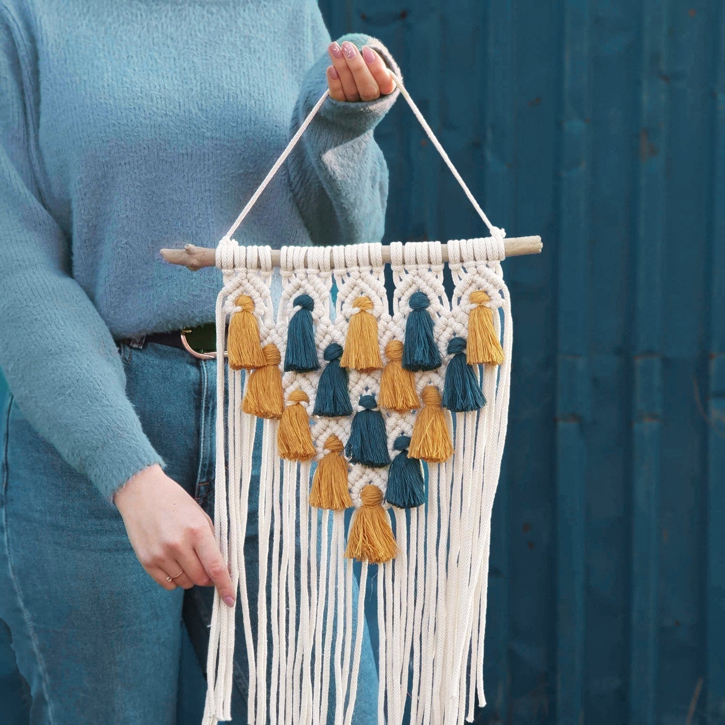 Hilo de macramé o crochet trenzado 5mm, Natural, 108 yardas