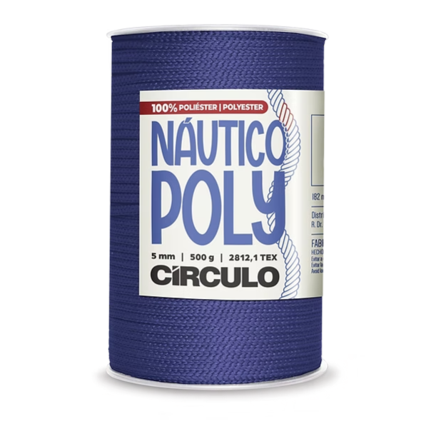 Nautical Poly Circle Yarn, 5mm, Macrame, Crochet, Knitting, Jacaranda, Lilac Blue, 200 Yards, 2762