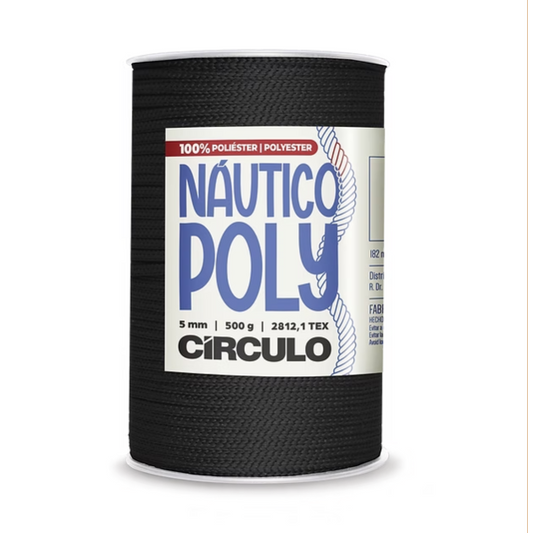 Nautical Poly Yarn, 5mm, macrame, crochet, knitting, Black, 200 yards, 8990