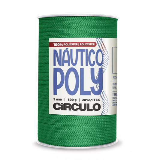 Nautical Circle Poly Yarn, 5mm, macrame, crochet, knitting, Brazilian Green, 200 yards, 5767