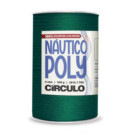 Nautical Circle Poly Yarn, 5mm, Macrame, Crochet, Knitting, Emerald Green, 200 yards, 5363