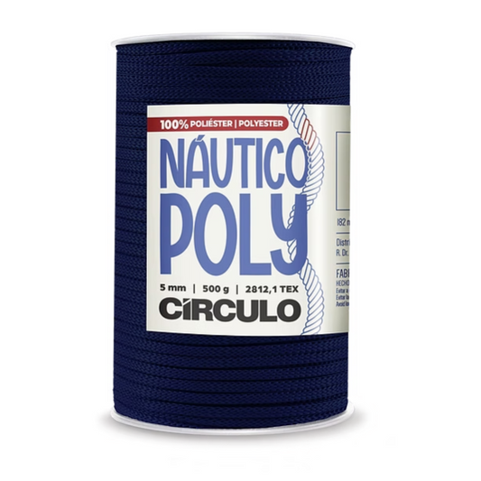 Poly Nautical Circle Yarn, 5mm, macrame, crochet, knitting, Navy Blue, 200 yards, 2856