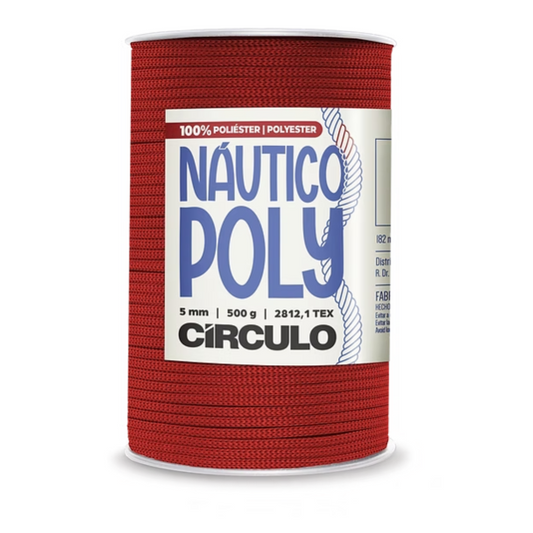 Poly Nautical Circle Cord, 5mm, macrame, crochet, knitting, Net, Red, 200 yards, 3402