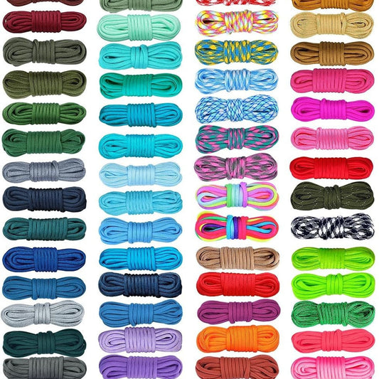 Hilo Paracord de 3mm colores aleatorios, 4 rollos de 120 pulgadas cada uno, 480 pulgadas en total