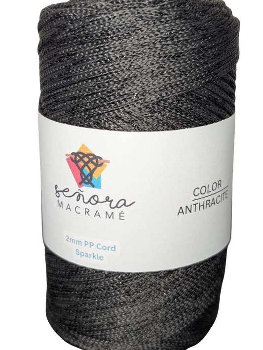 Hilo sintético con brillo 2mm Sparkle Anthracite