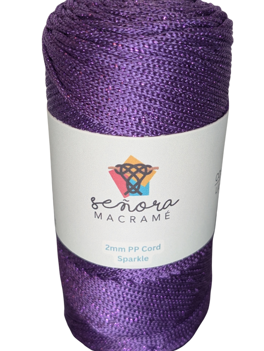 Hilo sintético con brillo 2mm Sparkle Lilac