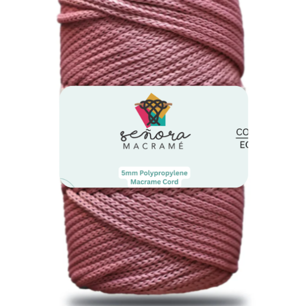 Polyester Macrame Cord 5mm Dusty Rose