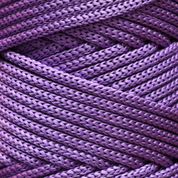 Hilo de macramé poliéster trenzado, 5mm, Lila, Lilac, 104 yardas