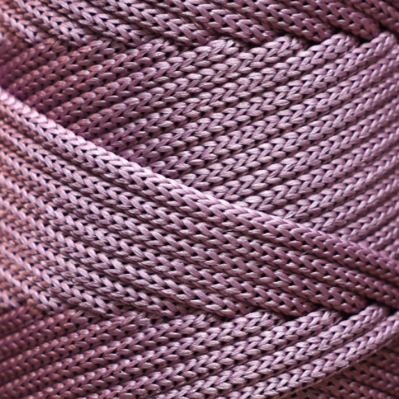 Hilo de macramé poliéster trenzado, 5mm, Violeta Ciruela, Plum 104 yardas