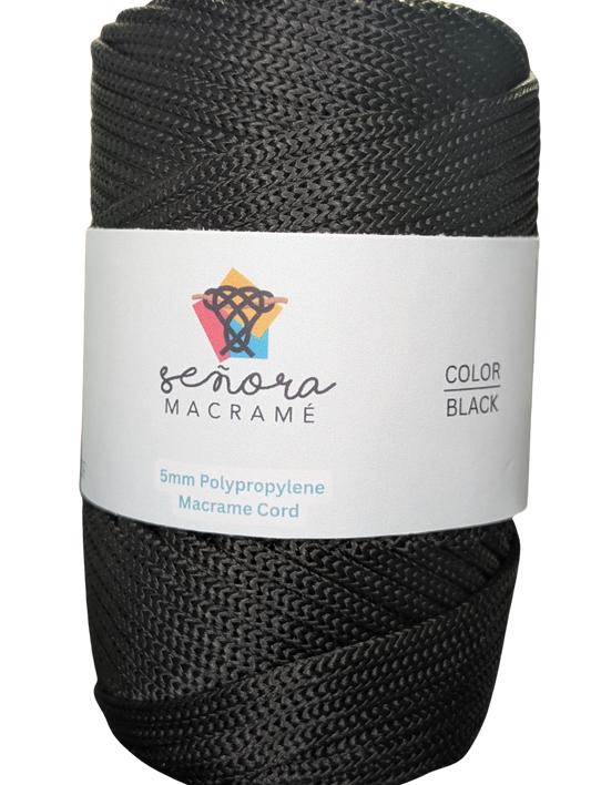 Polyester Macrame Cord 5mm Black