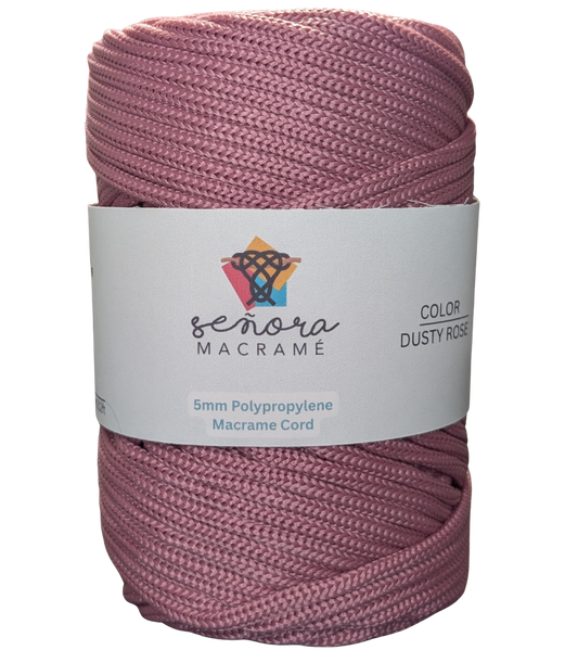 Polyester Macrame Cord 5mm Dusty Rose