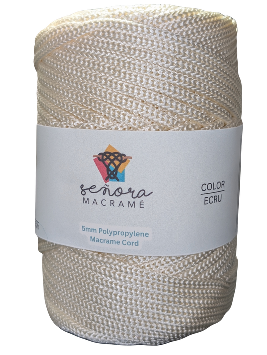 Polyester Macrame Cord 5mm Ecru / Natural