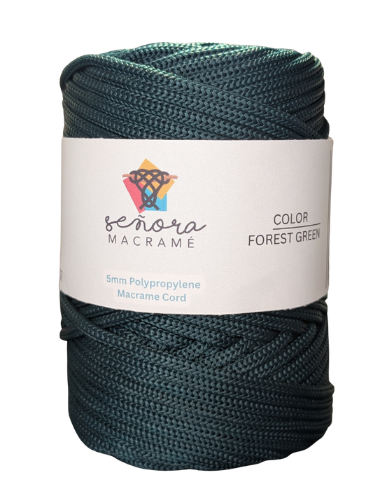 Polyester Macrame Cord 5mm Forest Green