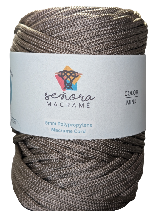 Polyester Macrame Cord 5mm Mink