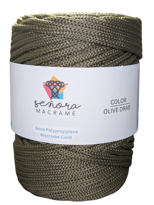 Polyester Macrame Cord 5mm Olive Drab