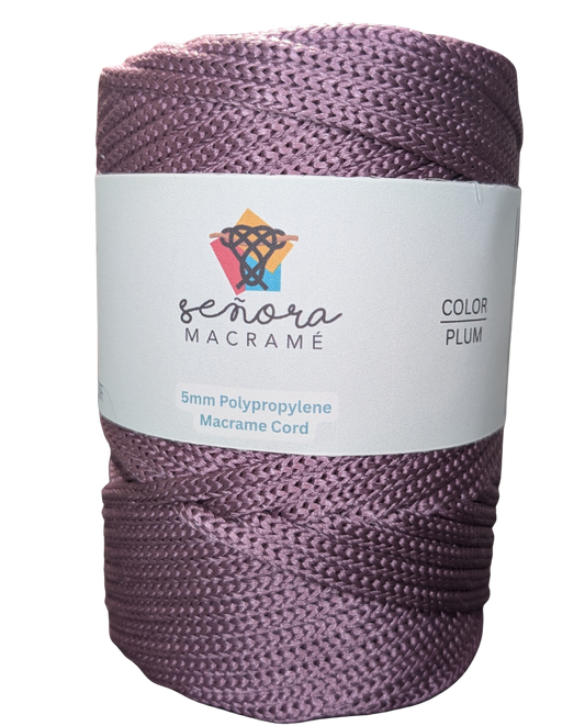 Polyester Macrame Cord 5mm Plum