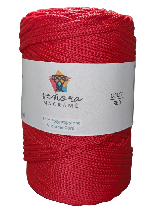 Polyester Macrame Cord 5mm Red