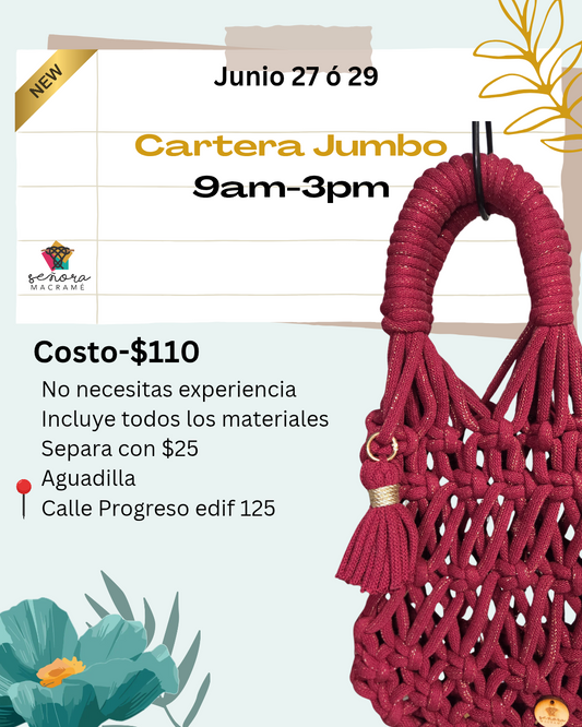 Taller Presencial de Macramé - Cartera Jumbo en Macramé