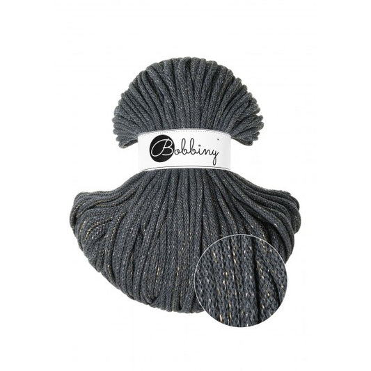 Braided Cord 5mm Shiny Charcoal
