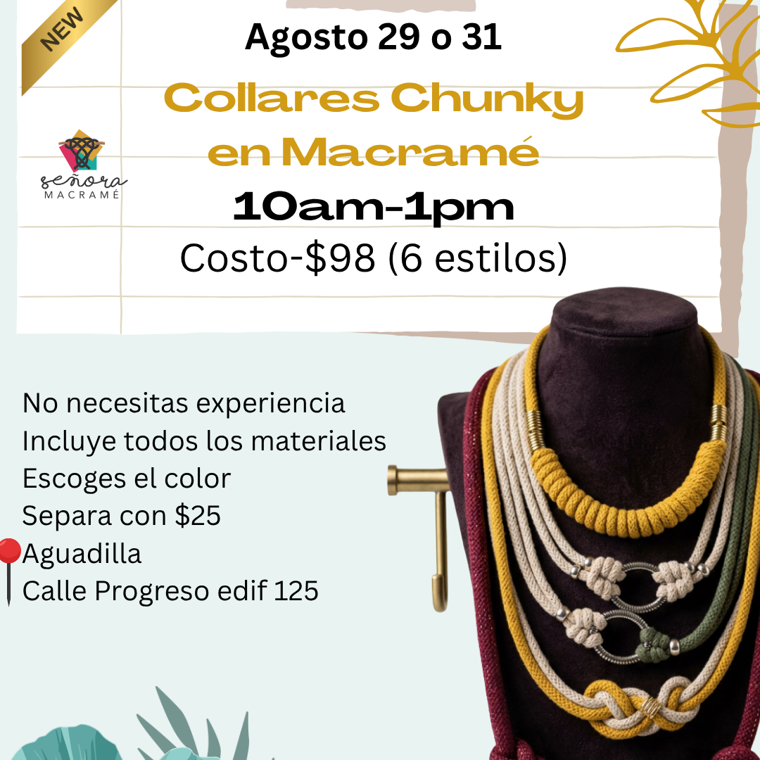 Taller Presencial de Macramé - Collares en Macramé